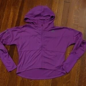 Adidas Purple Cropped Running Hoodie
